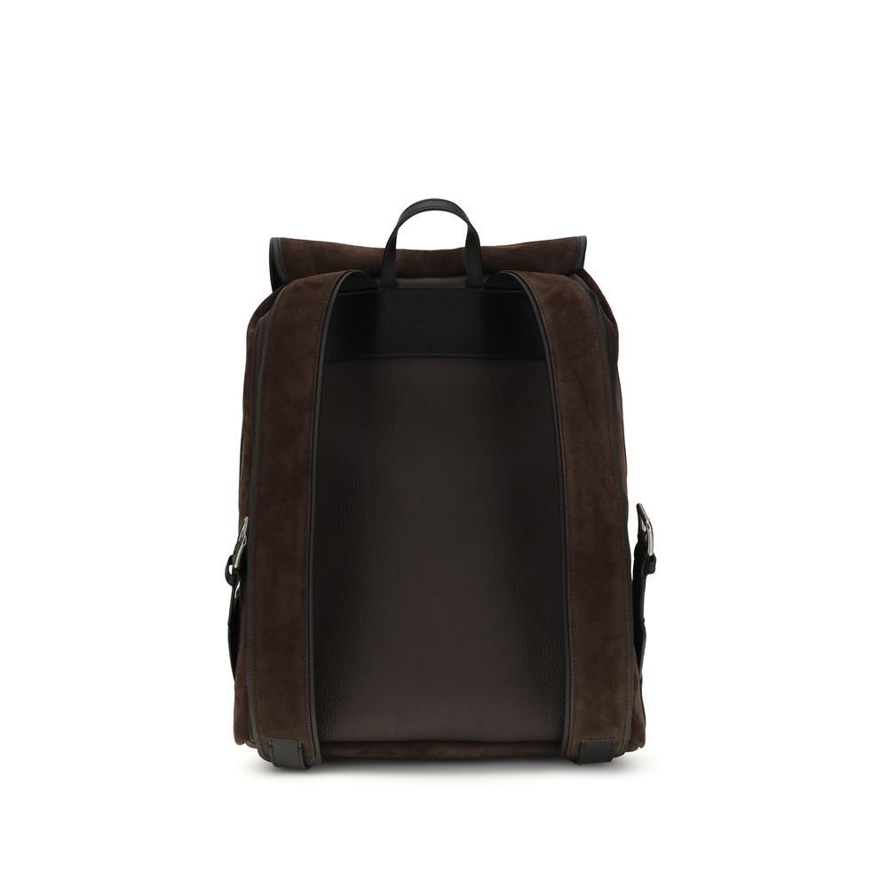 Valentino Garavani Brown Calf Leather Bos Taurus Backpack