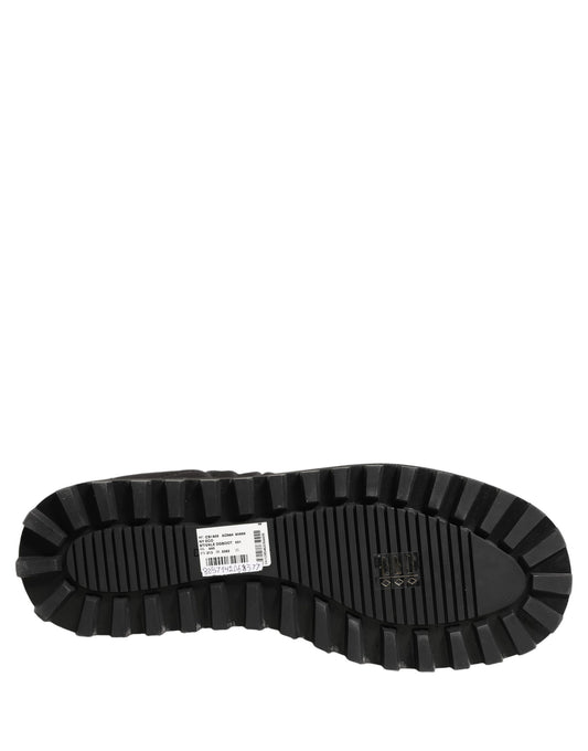 Dolce & Gabbana Black Quilted Effect Mid Calf Boots Shoes
