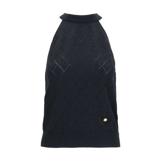 Balmain Black Wool Oves Aries Sleeveles T-Shirt