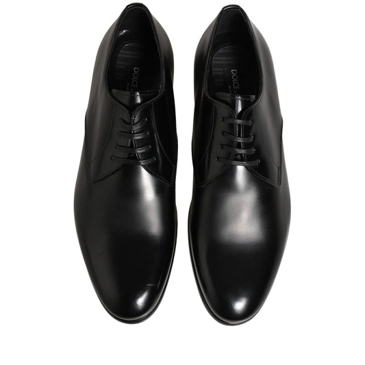 Dolce & Gabbana Black Leather Lace Up Derby Dress Shoes