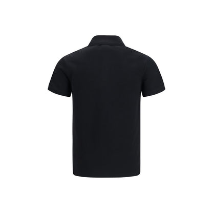 Balmain Black Cotton Polo Shirt