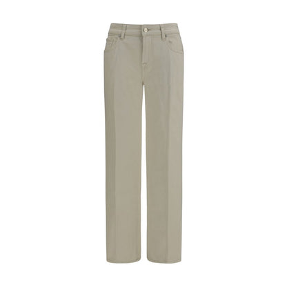 7FOR Beige Cotton Straight-Leg Jeans