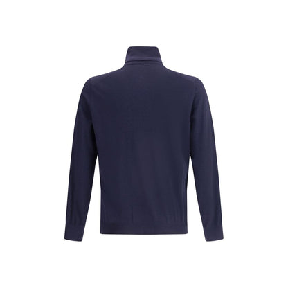 Brunello Cucinelli Blue Wool Oves Aries Turtleneck