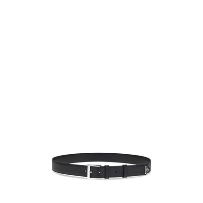 Prada Black Calf Leather Bos Taurus Regular Belt