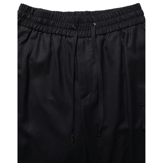 Dolce & Gabbana Black Mid Waist Cargo Jogger Sweatpants Pants