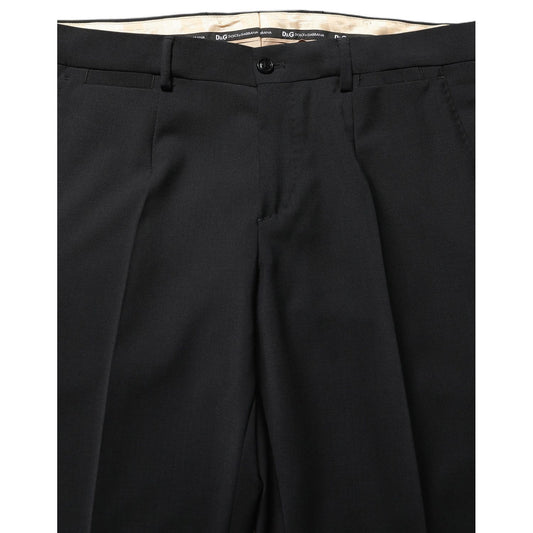 Dolce & Gabbana Black Wool Slim Fit Formal 2 Piece Men Suit