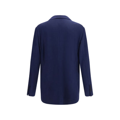 Brunello Cucinelli Blue Cashmere Full-Length Jacket