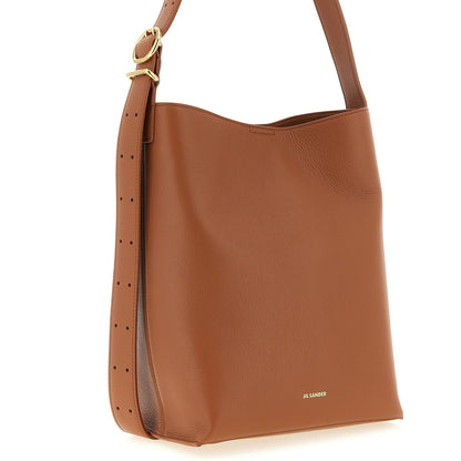 Jil Sander Brown Calfskin Shoulder Bag
