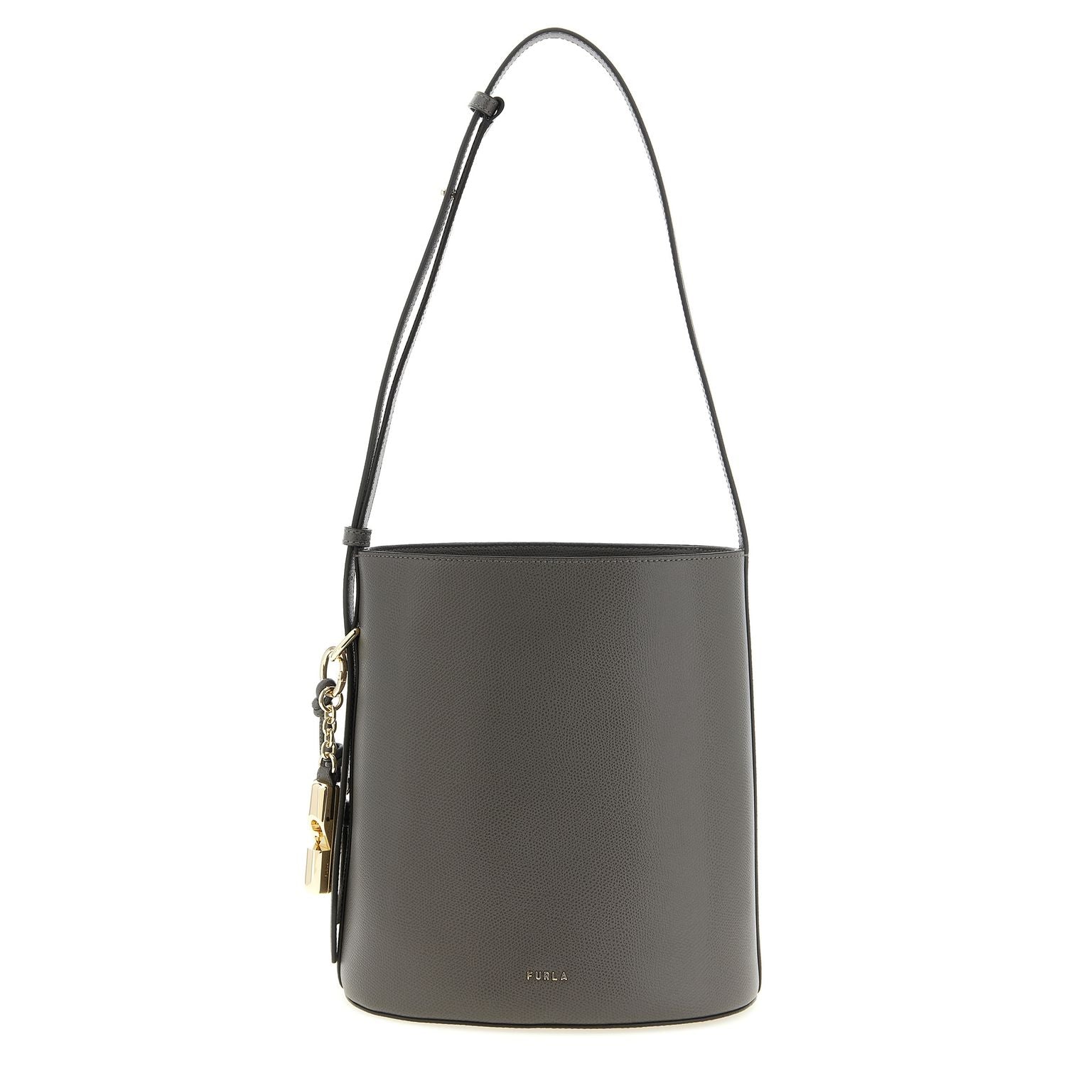 Furla Gray Calfskin Shoulder Bag