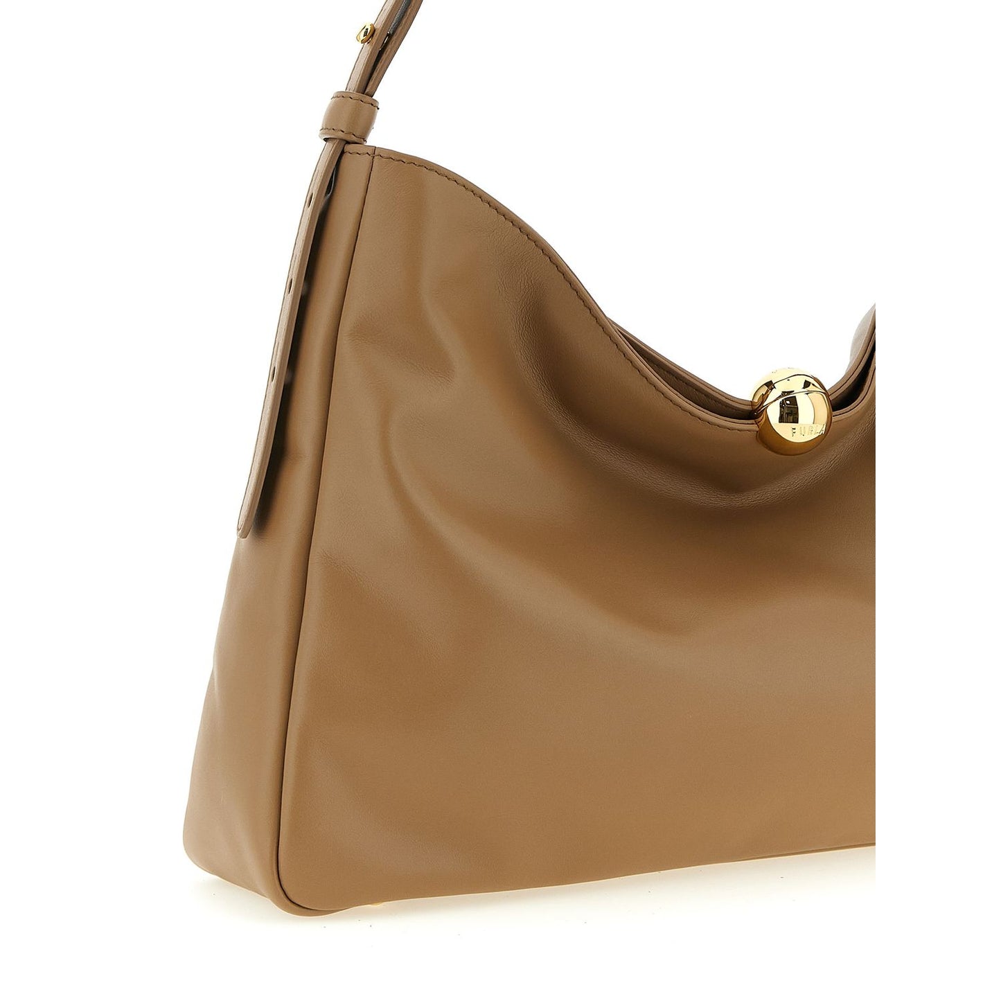 Furla Beige Calfskin Shoulder Bag