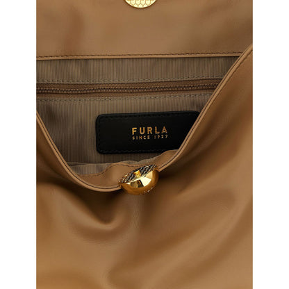 Furla Beige Calfskin Shoulder Bag