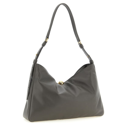 Furla Gray Calfskin Shoulder Bag
