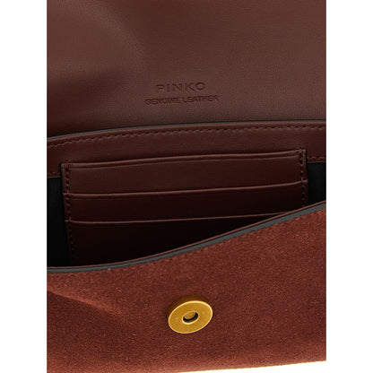 PINKO Bordeaux Cowhide Shoulder Bag