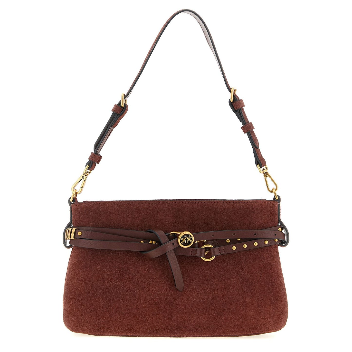 PINKO Bordeaux Lamb Leather Shoulder Bag
