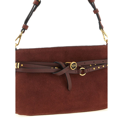 PINKO Bordeaux Lamb Leather Shoulder Bag
