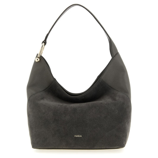 Furla Gray Calfskin Shoulder Bag