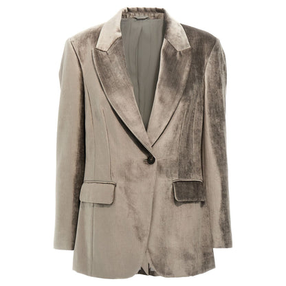 Brunello Cucinelli Gray Cotton Blazer