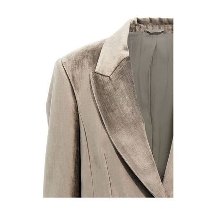 Brunello Cucinelli Gray Cotton Blazer