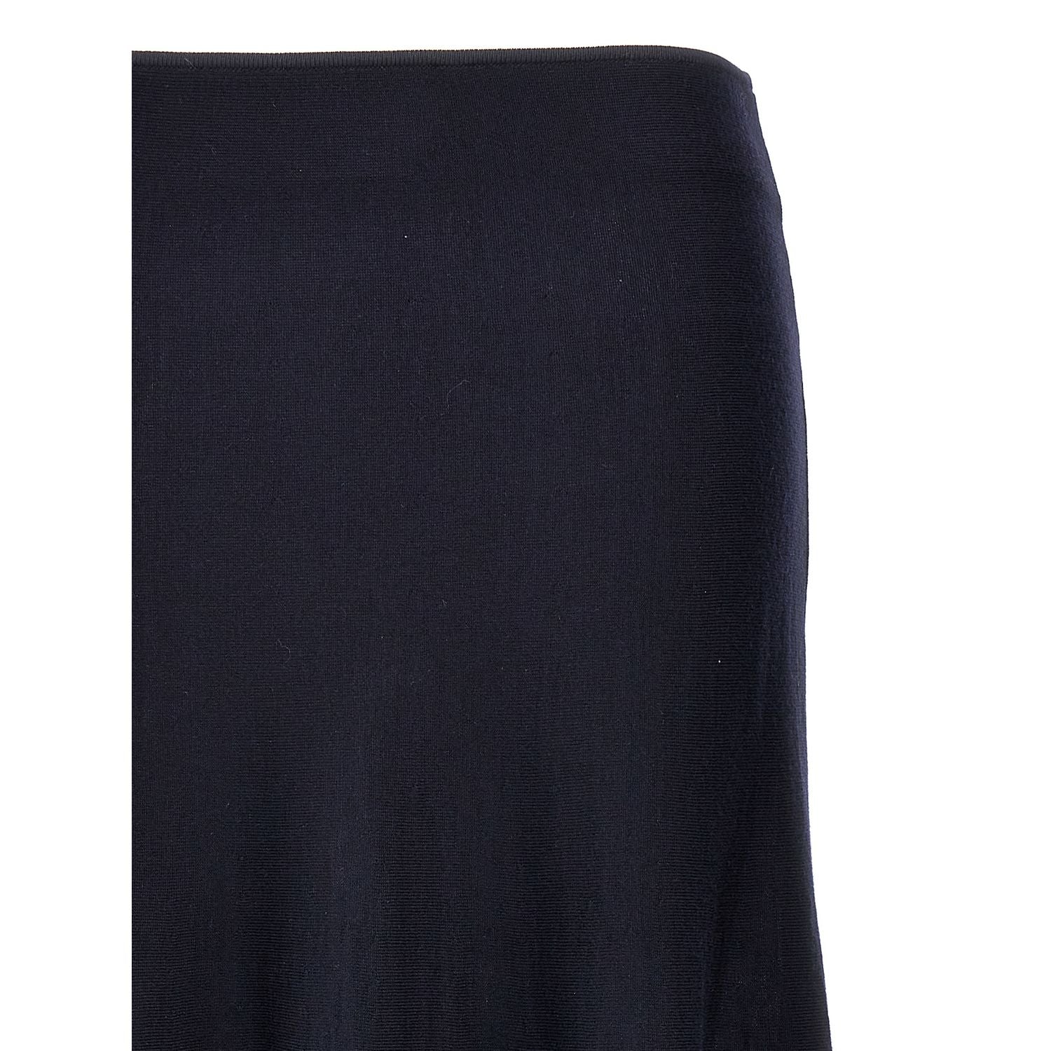 Khaite Blue Wool Midi Skirt