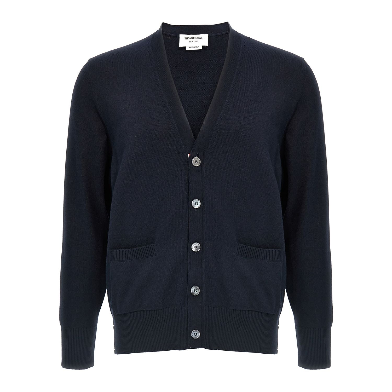 Thom Browne Blue Cotton Cardigan