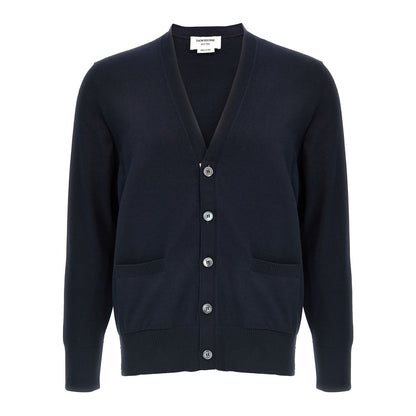 Thom Browne Blue Cotton Cardigan
