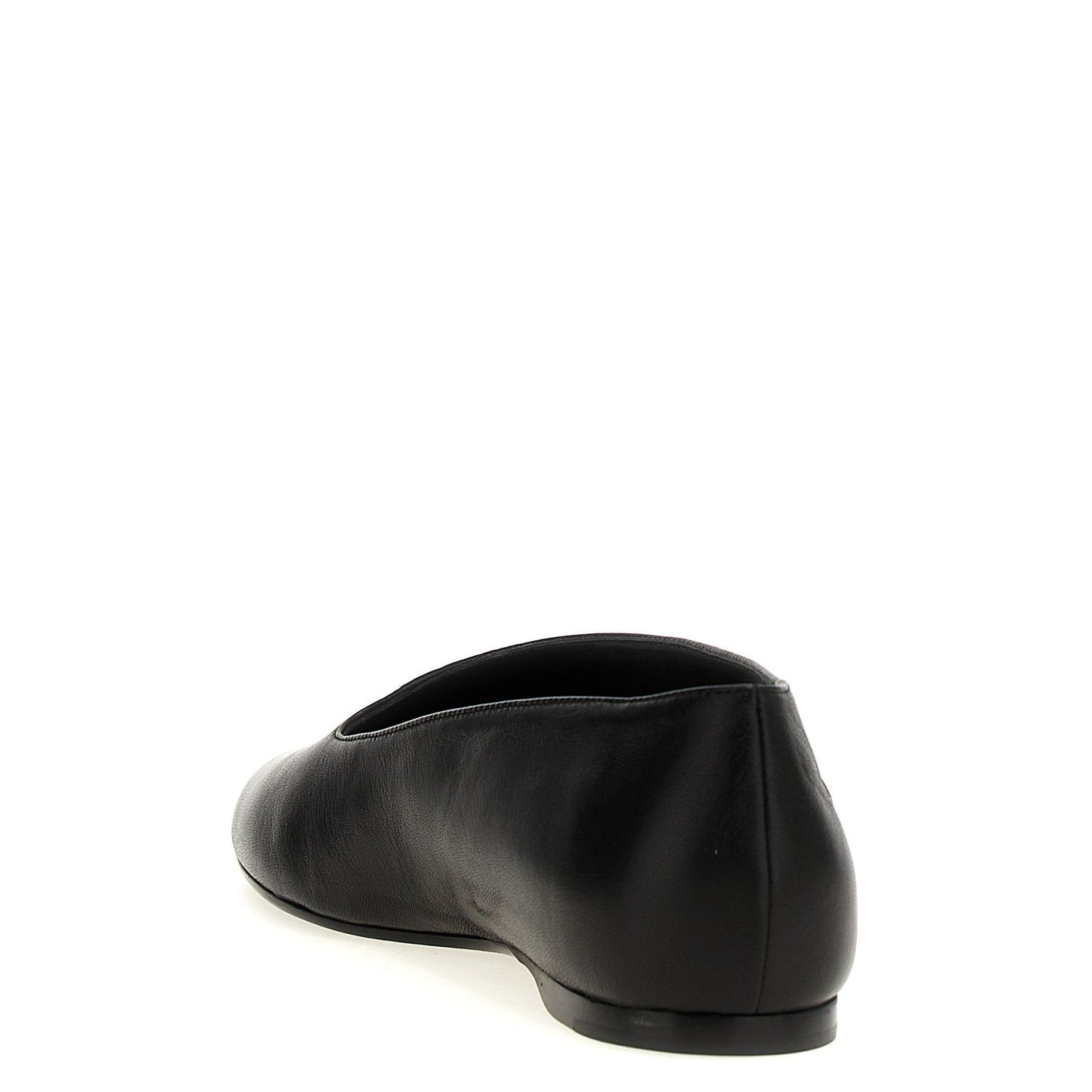 Khaite Black Lamb Leather Ballet Flats