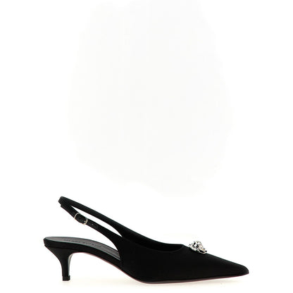 Magda Butrym Black Silk Mid Heel Pumps