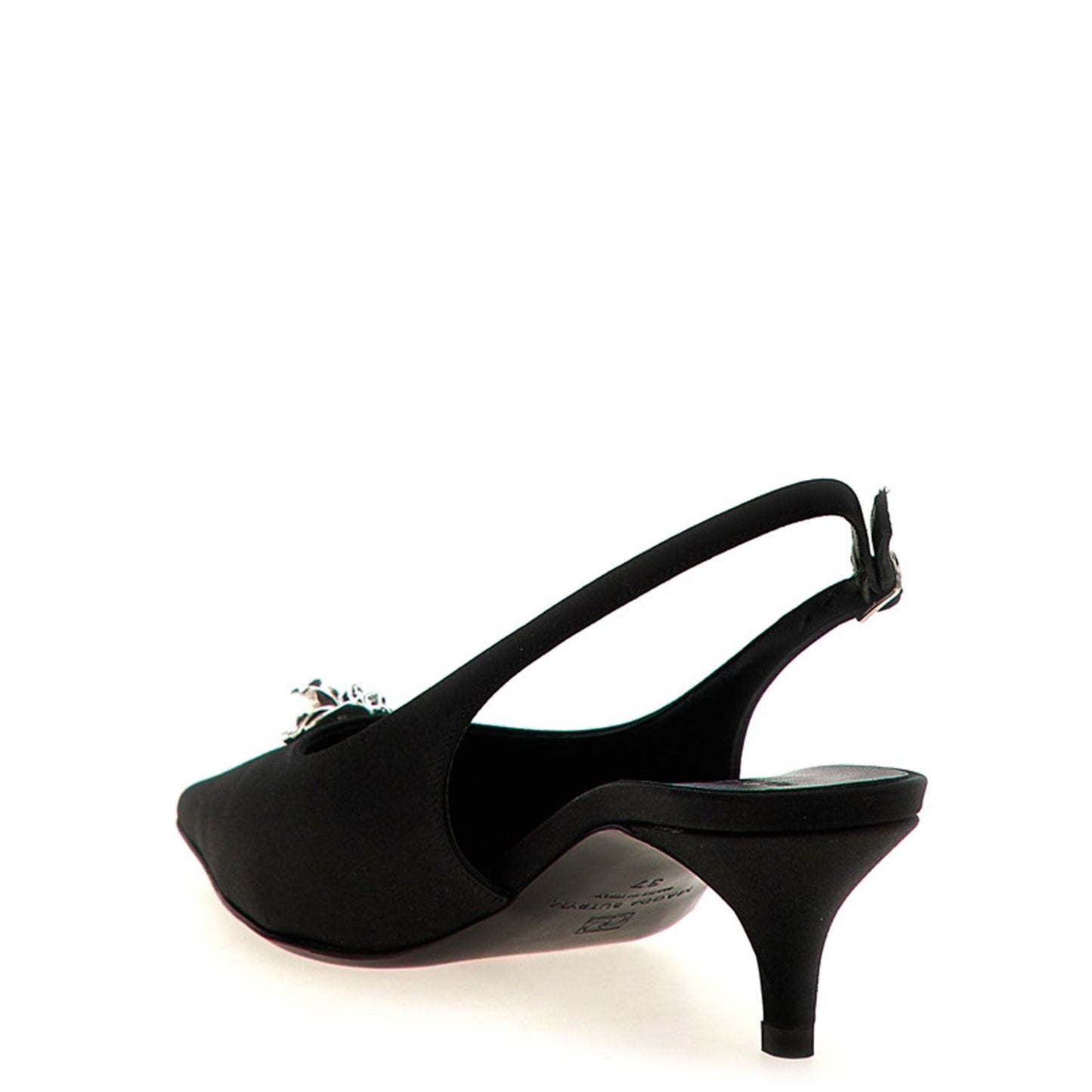 Magda Butrym Black Silk Mid Heel Pumps