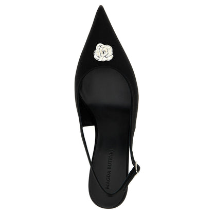 Magda Butrym Black Silk Mid Heel Pumps
