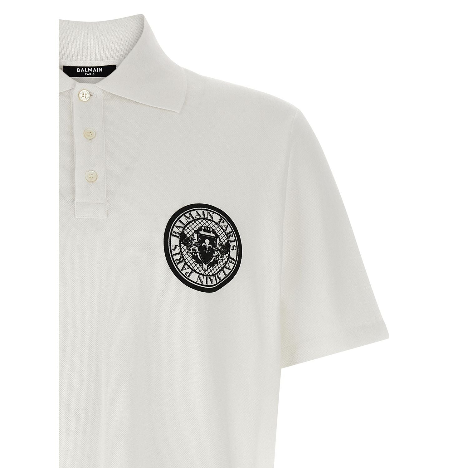 Balmain Bicolor Cotton Polo Shirt