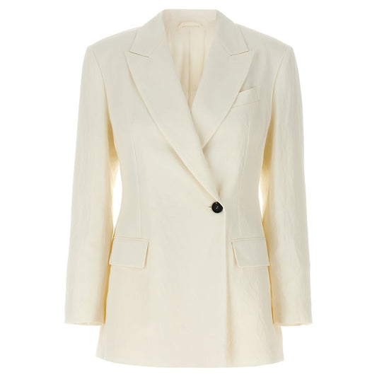 Brunello Cucinelli White Straw Blazer