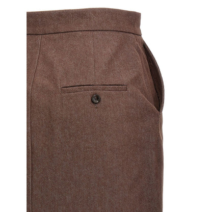 Max Mara Brown Cotton Mini Skirt