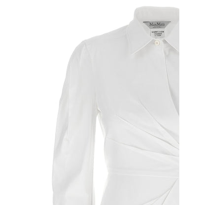 Max Mara White Cotton Long Dress