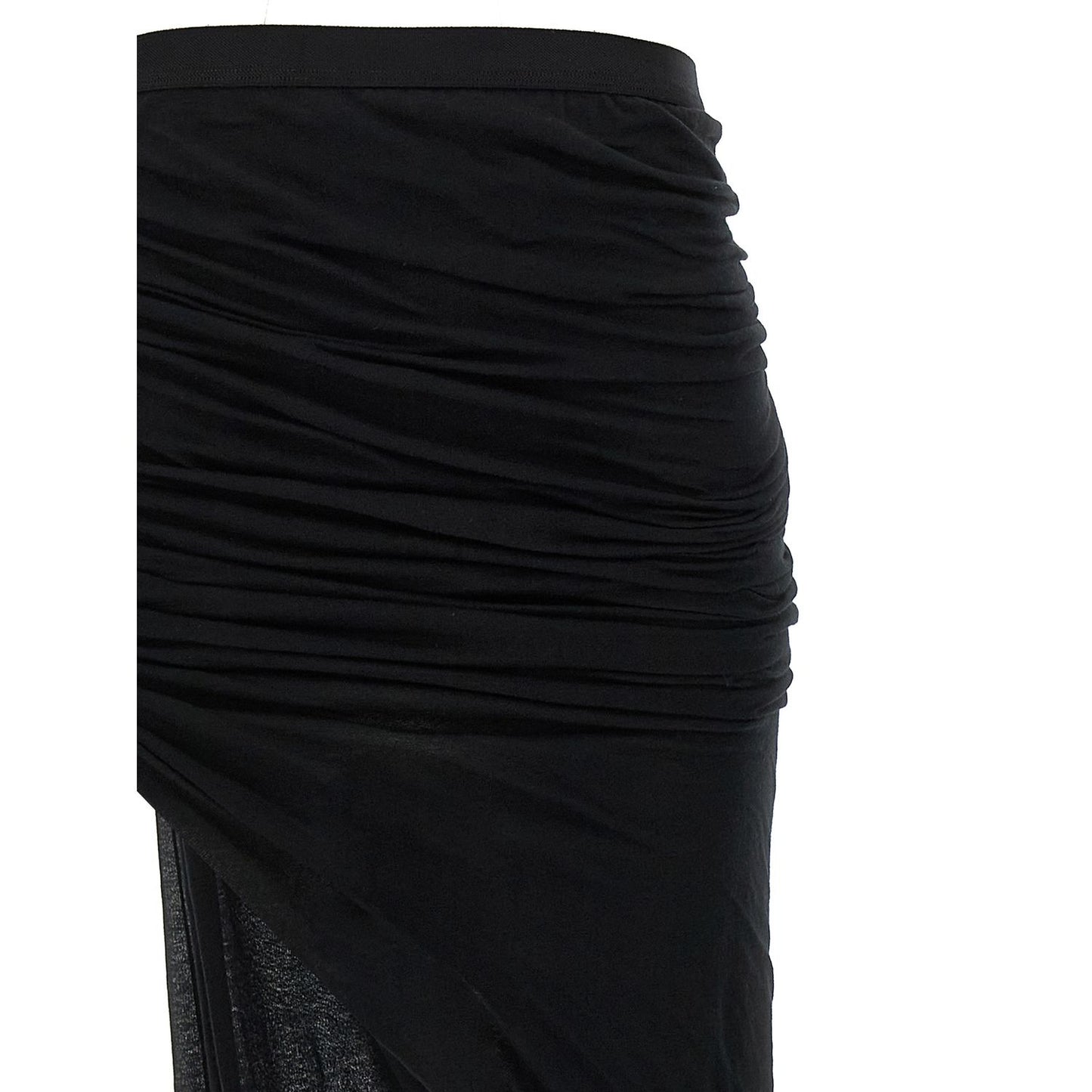 Rick Owens Black Cotton Mini Skirt