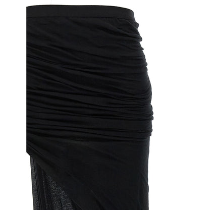Rick Owens Black Cotton Mini Skirt