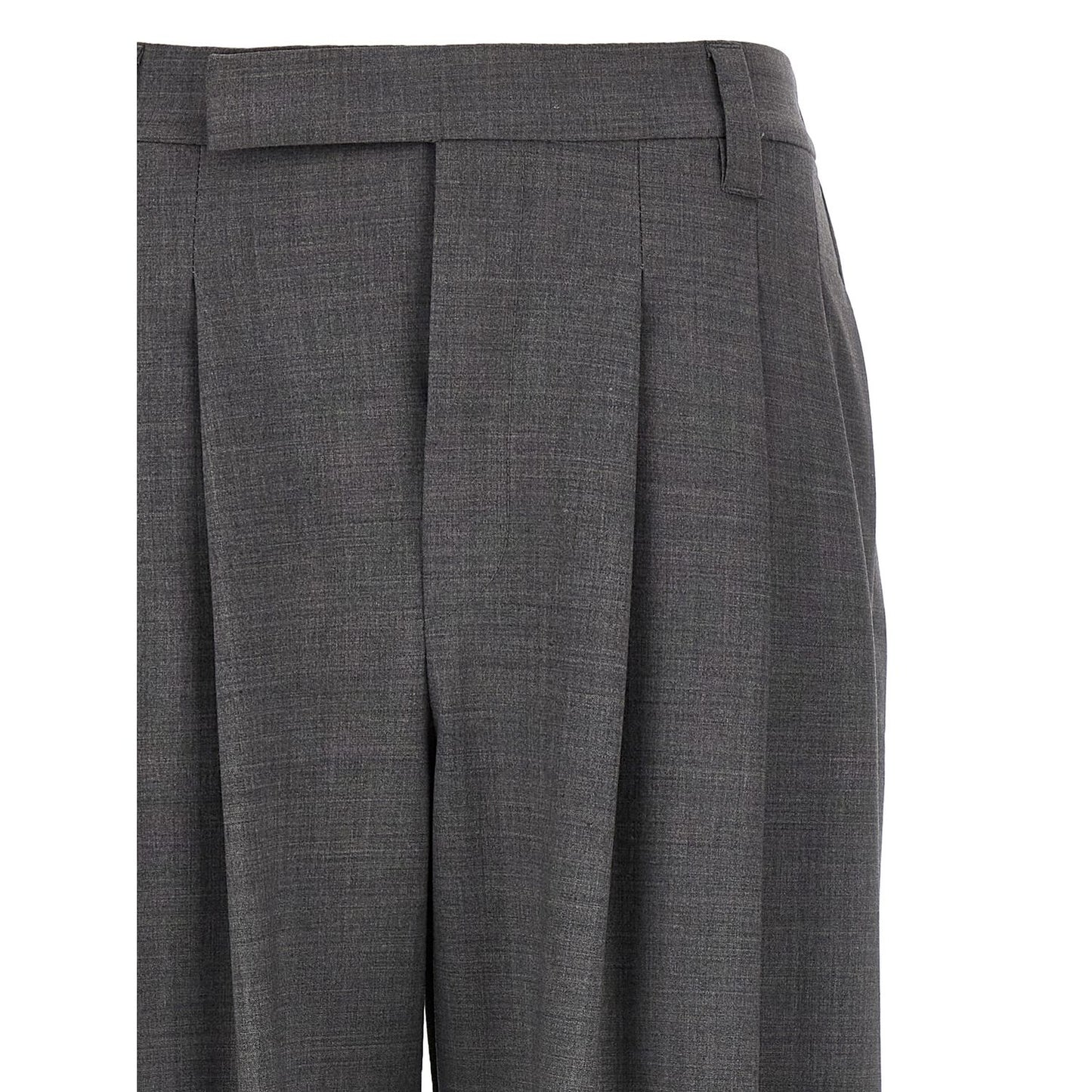 Brunello Cucinelli Gray Virgin Wool Casual Pants