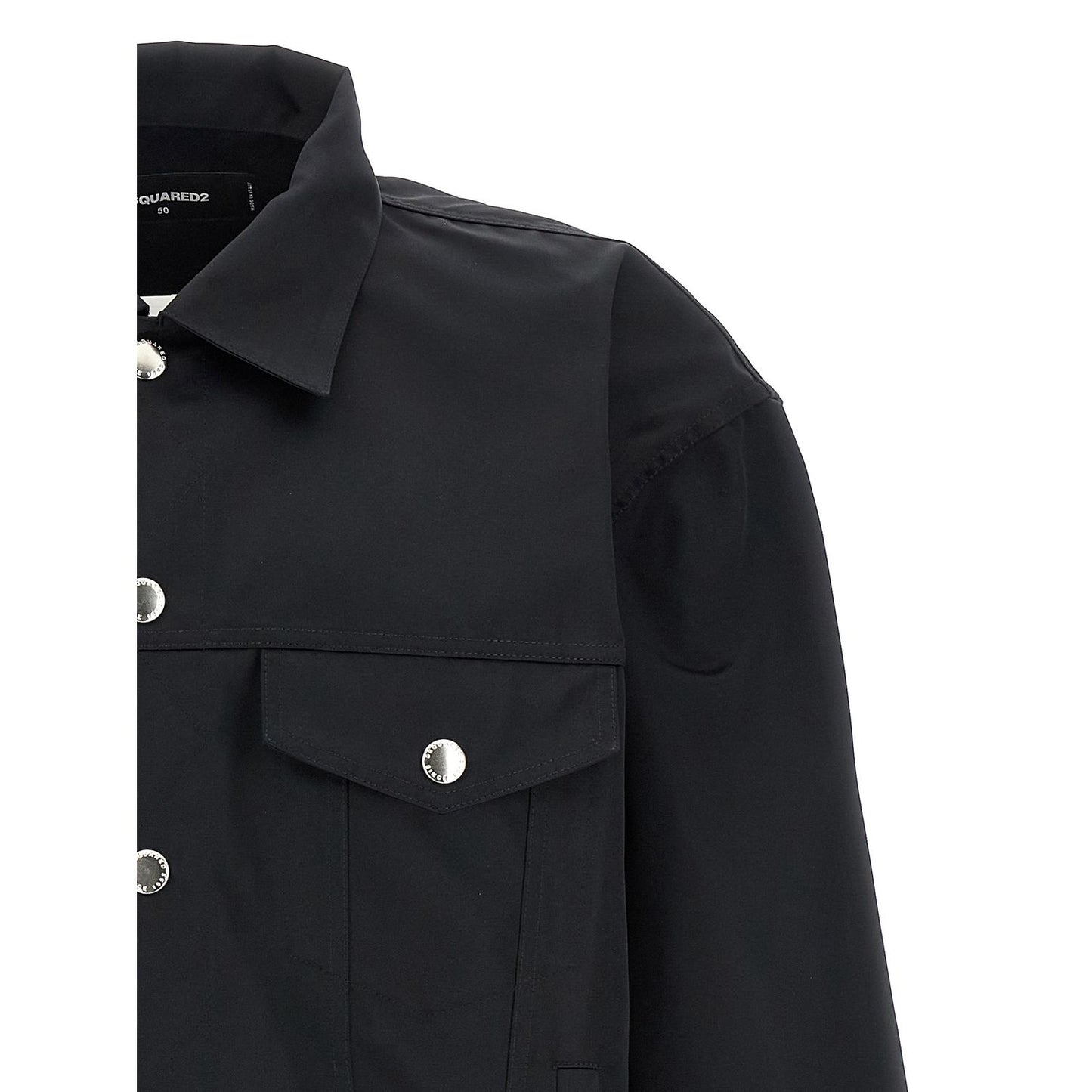 Dsquared² Black Polyester Full-Length Jacket