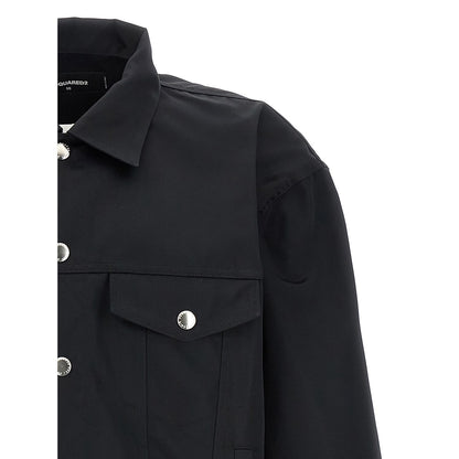 Dsquared² Black Polyester Full-Length Jacket