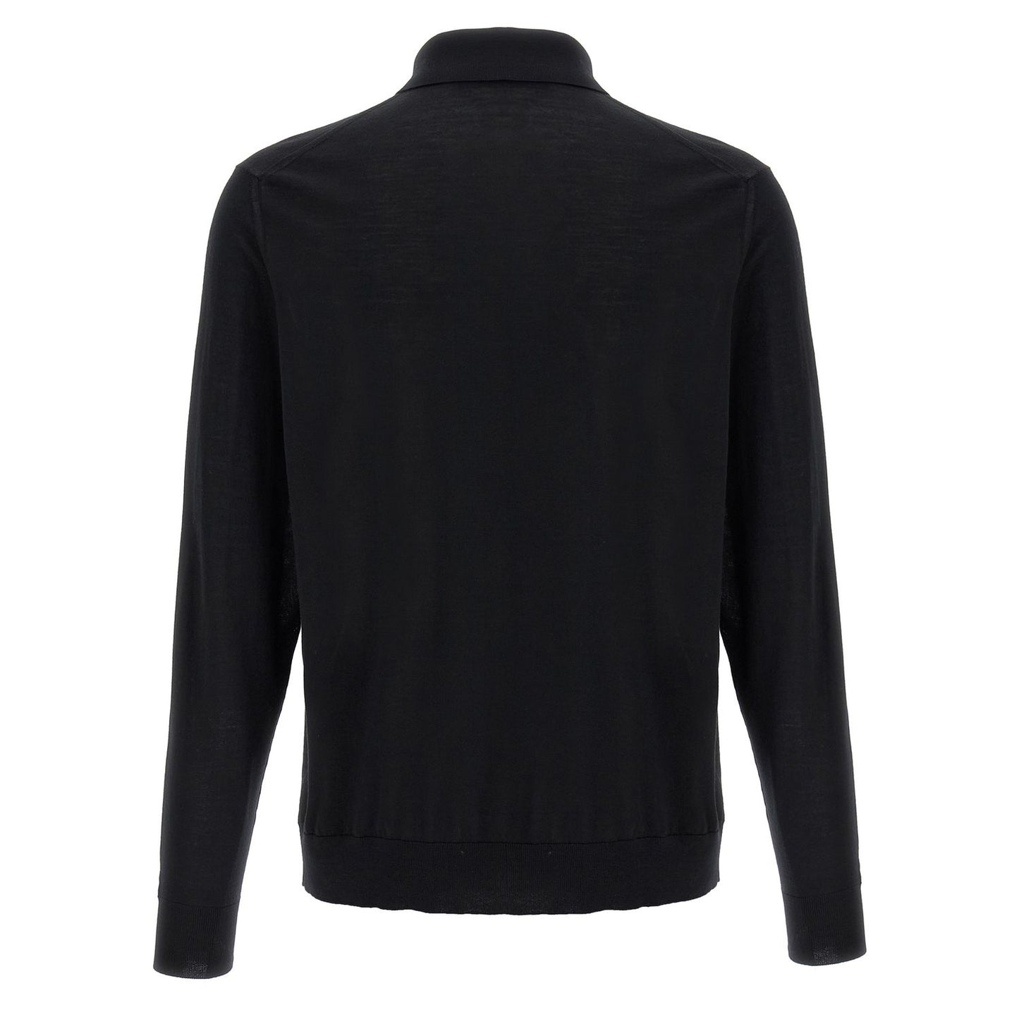 Kiton Black Wool Polo Shirt