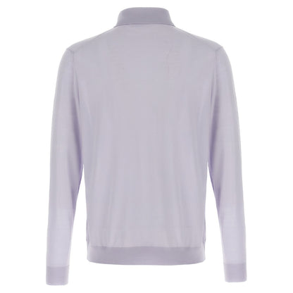 Kiton Blue Wool Polo Shirt