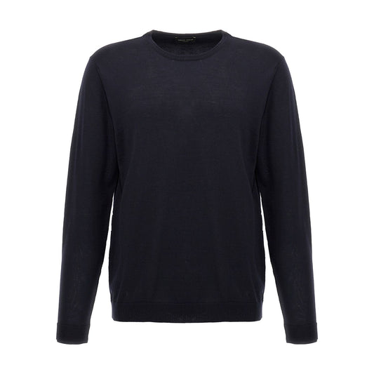 Roberto Collina Blue Merino Wool Cardigan