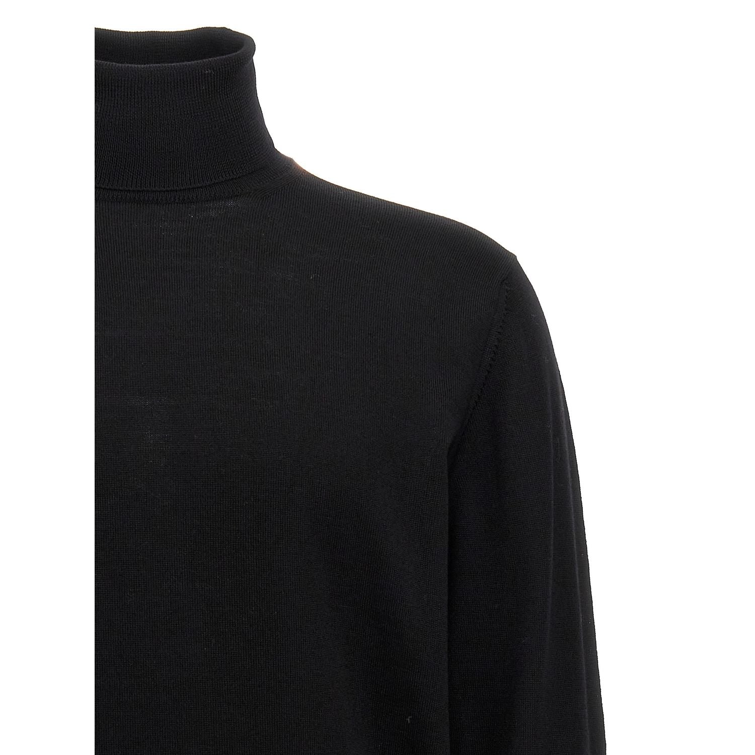 Roberto Collina Black Merino Wool Cardigan