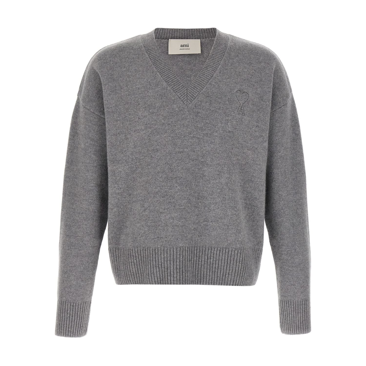Ami Paris Gray Wool Cardigan