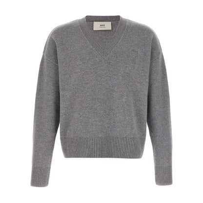 Ami Paris Gray Wool Cardigan