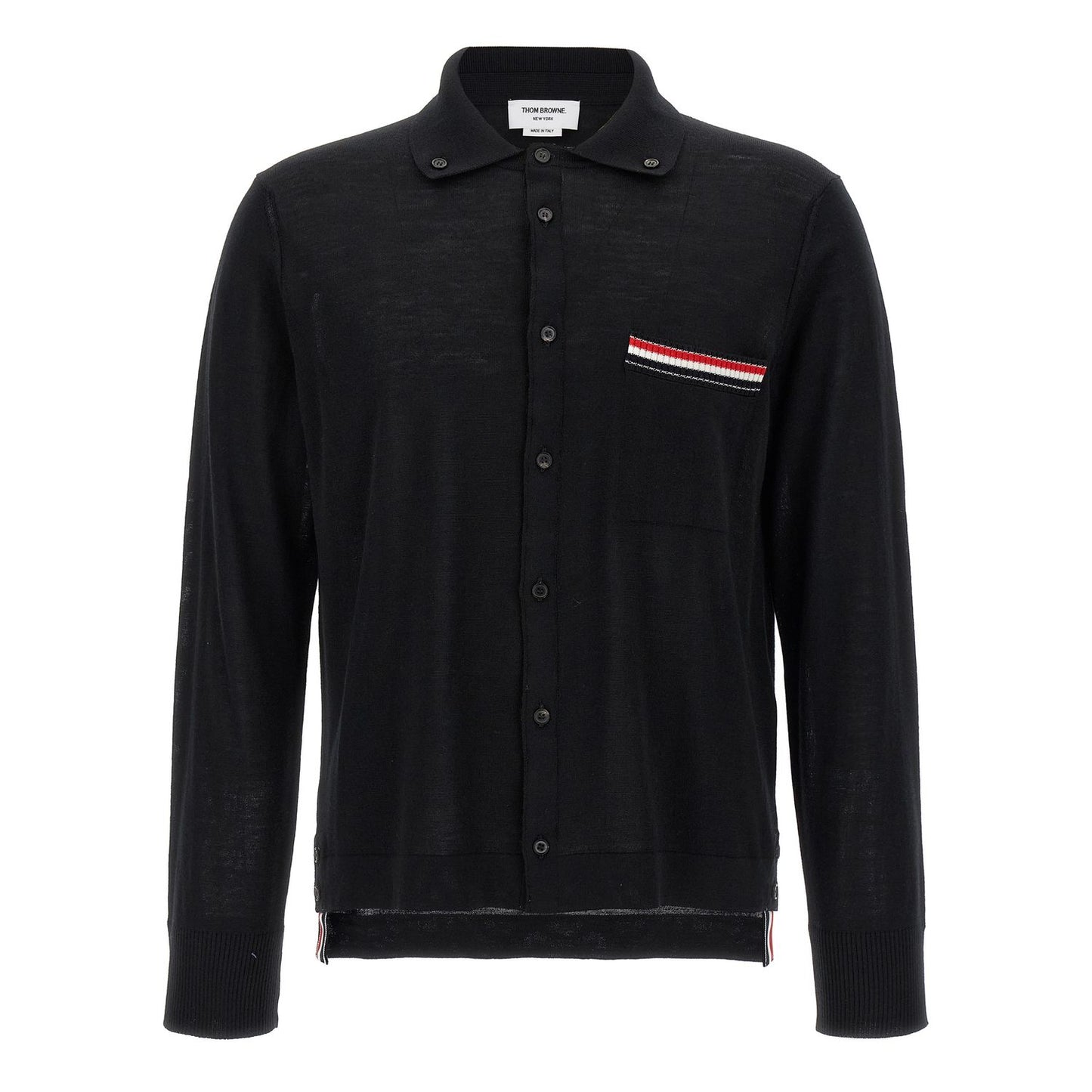 Thom Browne Black Virgin Wool Cardigan