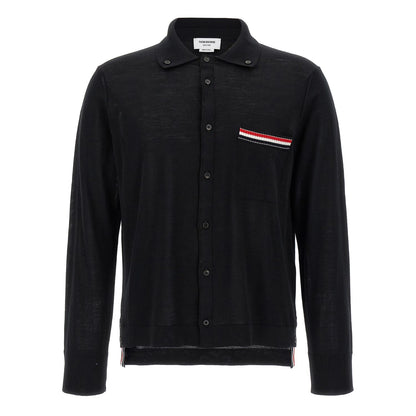 Thom Browne Black Virgin Wool Cardigan