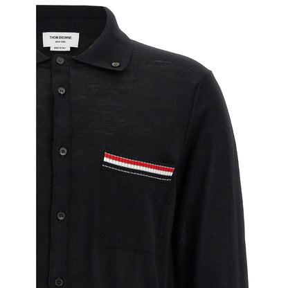 Thom Browne Black Virgin Wool Cardigan