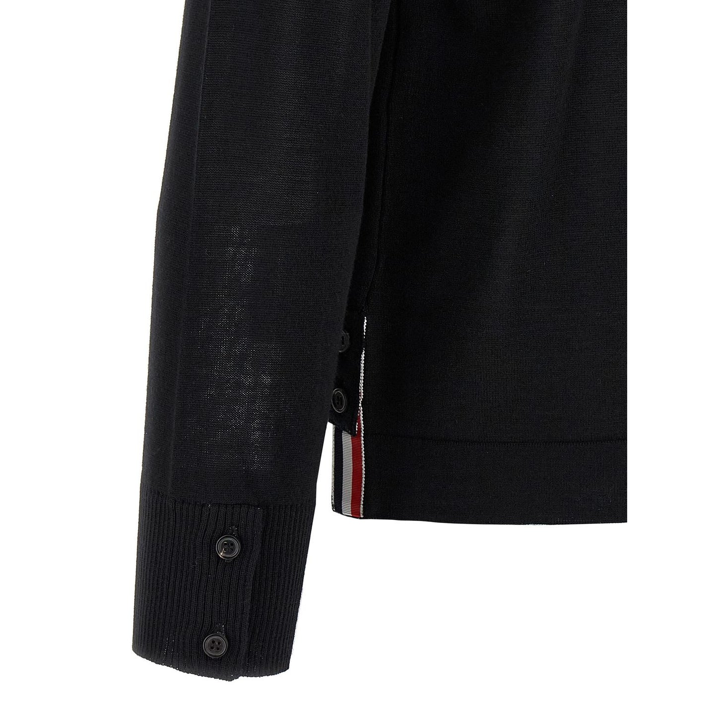 Thom Browne Black Virgin Wool Cardigan