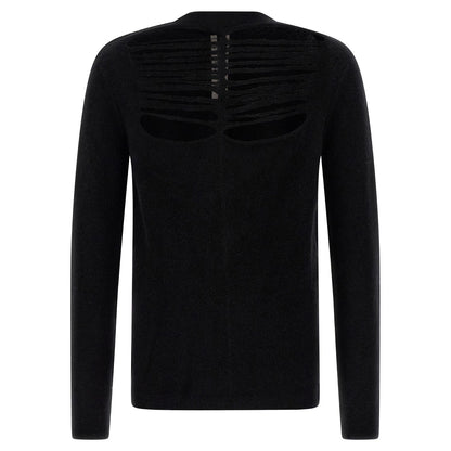Rick Owens Black Wool Cardigan