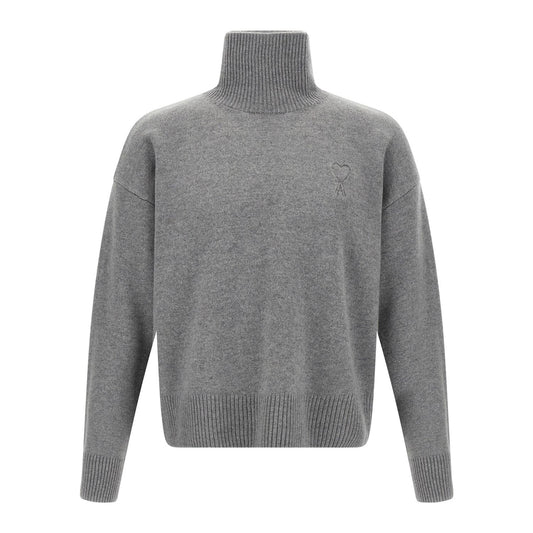 Ami Paris Gray Wool Cardigan